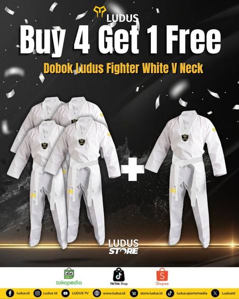 BUY 4 GET 1 Ludus White V Neck