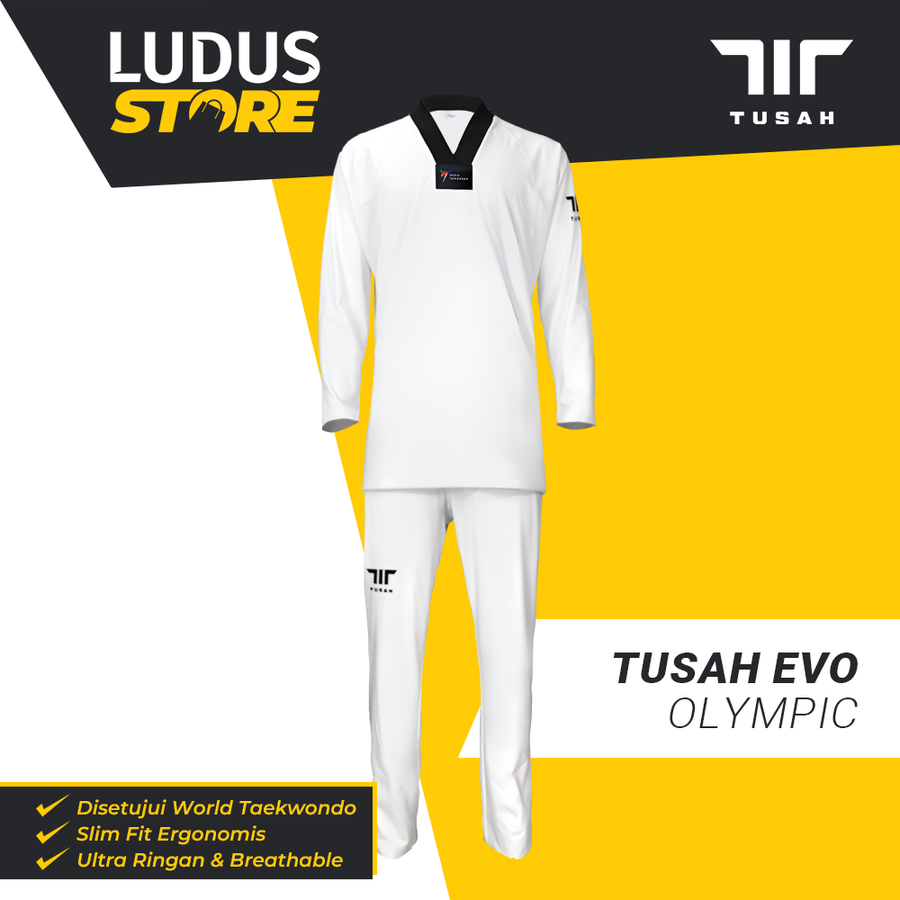 TUSAH EVO Uniform Dobok Olympic Seragam Taekwondo Slim Fit