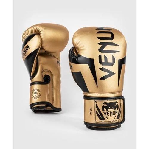 VENUM ELITE MUAYTHAI GLOVES - HANDMADE THAILAND - GOLD BLACK